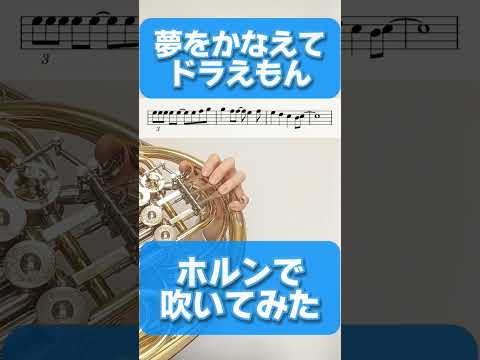 【夢をかなえてドラえもん】ホルンで吹いてみた【楽譜】【ソロ】 #ホルン #吹奏楽 #horn