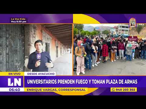 Saquean rectorado de universidad San Cristóbal de Huamanga y toman Plaza de Armas de Ayacucho