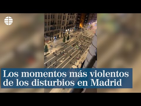 Los momentos más violentos de los disturbios en Madrid