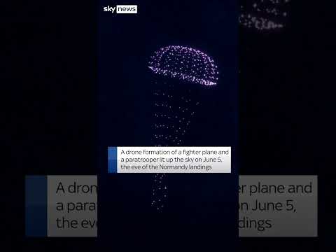 Drone show lights up sky for D-Day