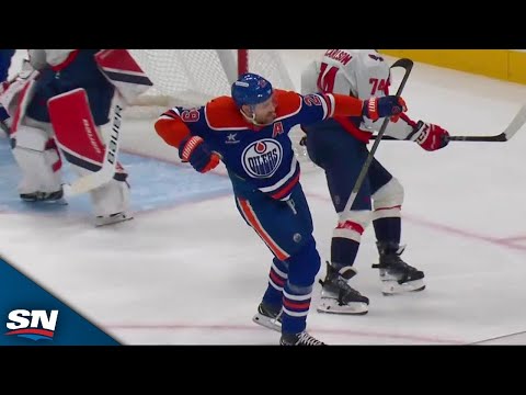 Oilers Leon Draisaitl Puts Backhand Off Post And In For League-Leading 34th Goal