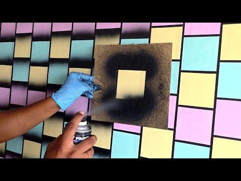 make in optical illusion wall painting design