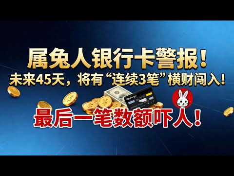 屬兔人銀行卡警報！未來45天，將有‘連續3筆’橫財闖入！最後一筆數額嚇人！
