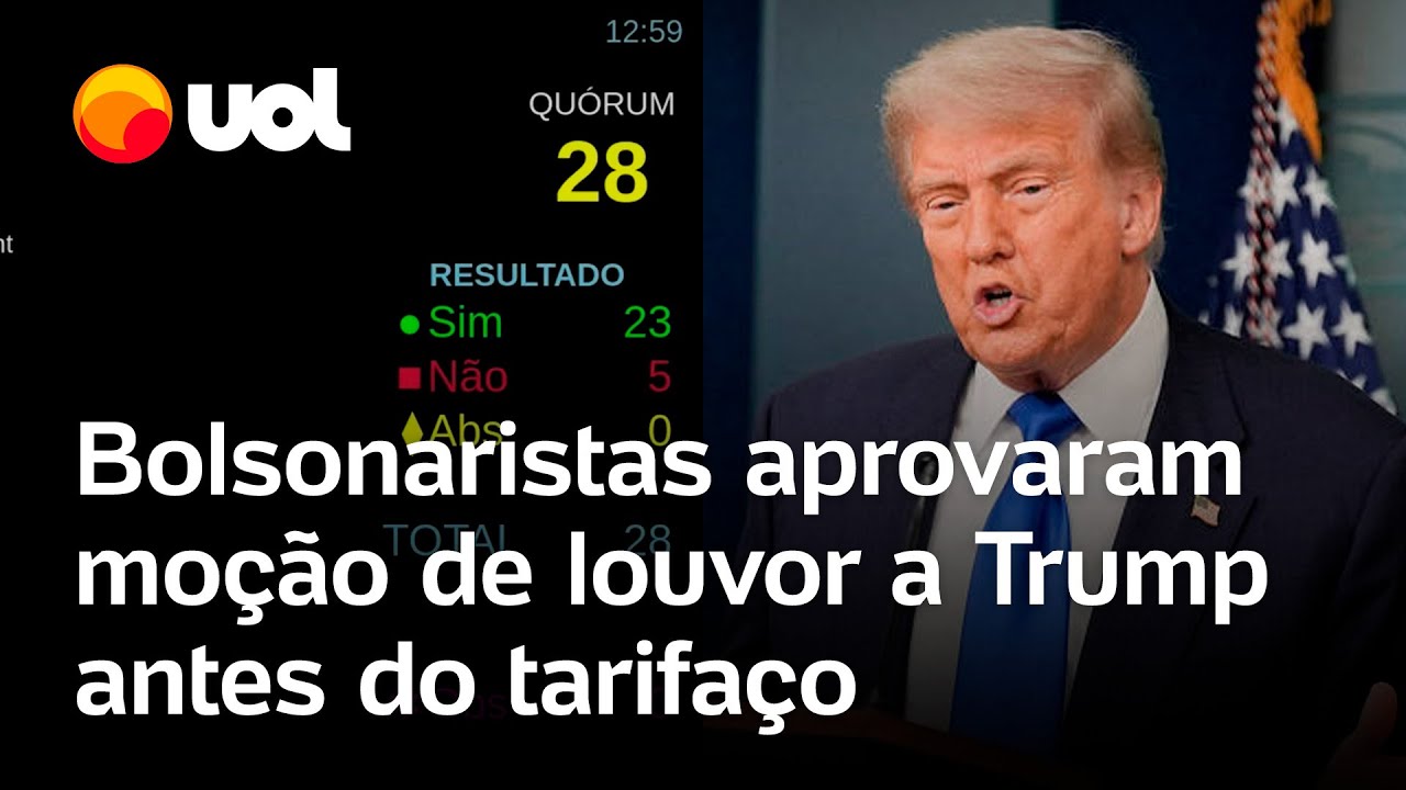 Deputados bolsonaristas aprovaram moção de louvor a Trump horas antes de tarifaço contra o Brasil