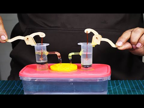 how to make 2 hand water pump - diy mini 2 water tube using syringe at home