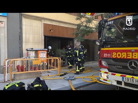Un incendio en un restaurante de Ponzano (Madrid) genera gran cantidad de humo