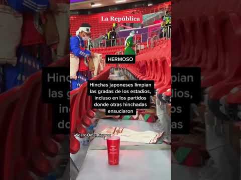 Japoneses limpian las gradas de las estadios en Qatar #shorts