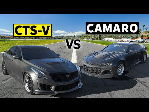 Intense Drag Race: Cadillac CTS-V vs Camaro SS - Hoonigan's This vs That
