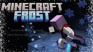 Trying to survive in a frozen wasteland in Minecraft