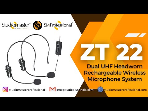 ZT 22 - Dual UHF Headworn Rechargeable Wireless Microphone System