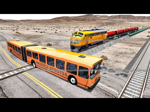 School Bus VS Train crashes #Mix BeamNG Drive #shorts