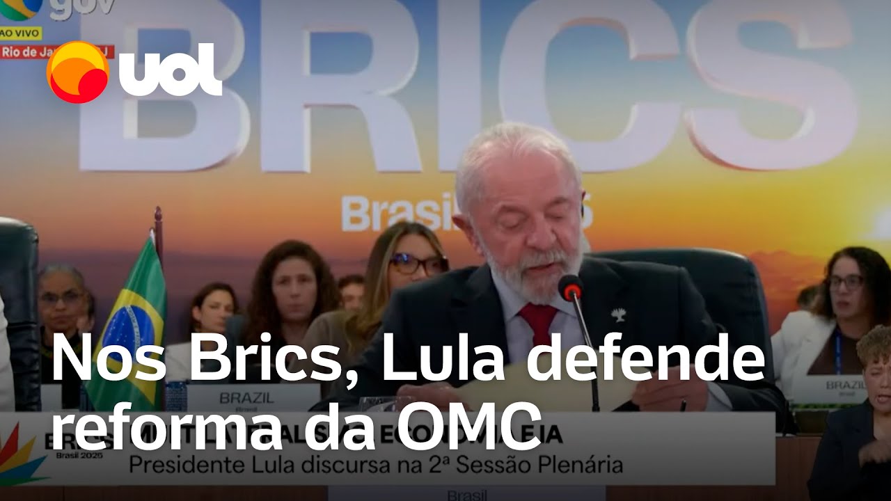 Lula defende reforma da OMC em discurso nos Brics Imprescindível e urgente
