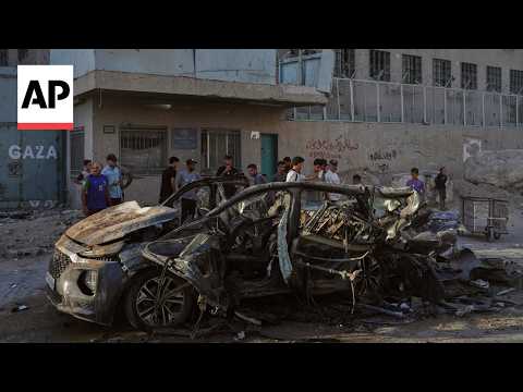 ガザ市で車両が空爆を受け、1人死亡、複数人負傷