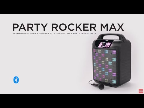 Party Rocker™ Max - High-power portable Bluetooth®️ speaker with 18 customizable party theme lights!