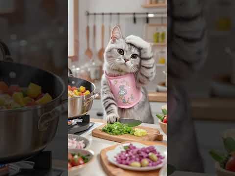 MasterChef Cat in Action! 🍳🐱 Cooking Like a Pro!