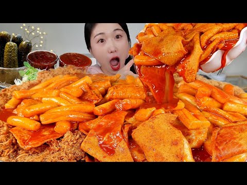 ASMR 왕돈까스에 떡볶이 쏟았습니다.. 리얼먹방 :) Pork cutlet , Tteokbokki , School food MUKBANG