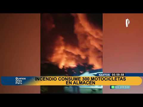 Iquitos: incendio consume 30 motocicletas en almacén