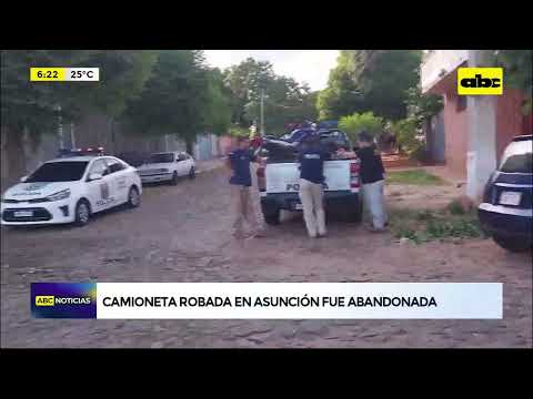 Camioneta robada en Asunción fue abandonada