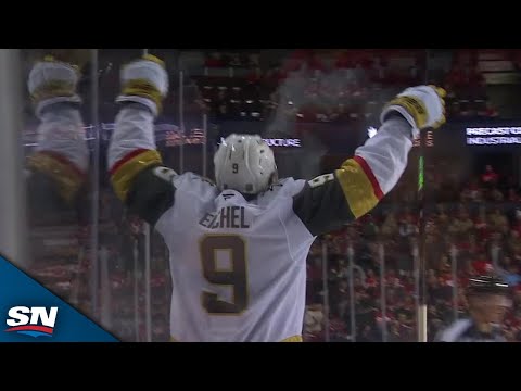 Golden Knights Jack Eichel Powers To Net To Score Second Goal vs. Flames