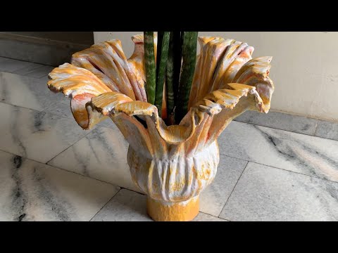 Cement + Towel = Gorgeous Flower Pot 🪴 (DIY Hack)