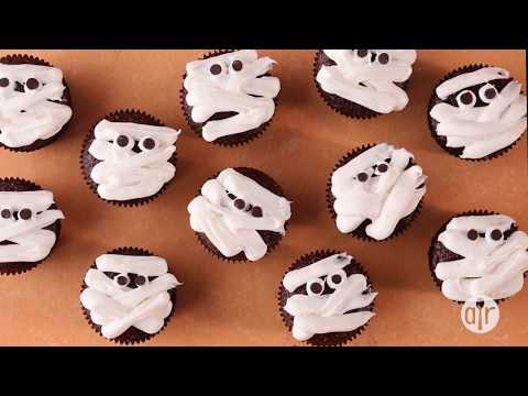 How to Make Easy Halloween Mummy Cupcakes | Halloween Recipes | Allrecipes.com
