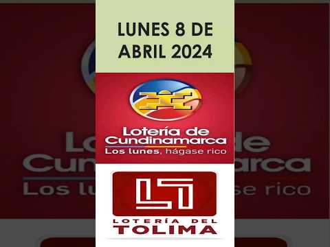 NÚMEROS RECOMENDADOS LOTERIA DE CUNDINAMARCA Y TOLIMA HOY LUNES 8 DE ABRIL 2024  del 2024