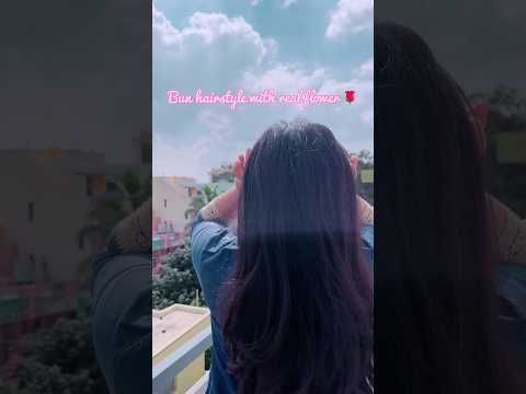 Elegant Diwali Hairstyle Rose Flower Bun Festive Get Ready With Me #short #shortsfeed #hair #feed