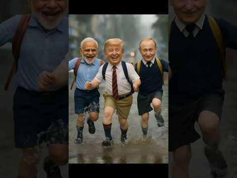 Modi, Trump & Putin Drenched in Rain | Wait to See What Happens Next ! 😄 | #funny #modi #shorts #ai