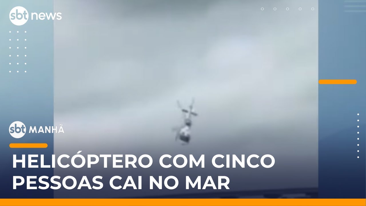 Helicóptero com cinco pessoas a bordo cai no mar durante treinamento militar | SBTManha