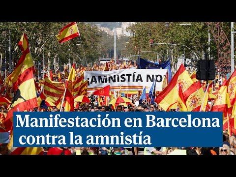 Manifestación en Barcelona para oponerse a la amnistía de Sánchez a los independentistas
