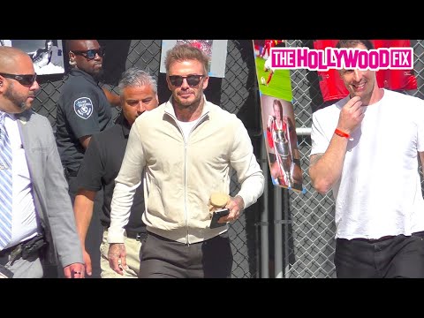 David Beckham Salutes Paparazzi For Singing 'Happy Birthday' At Jimmy Kimmel Live! In Hollywood, CA