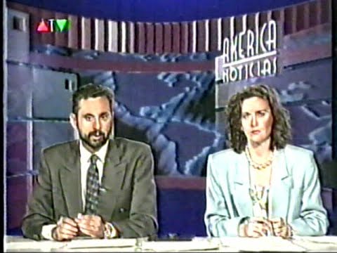 DiFilm - Noticiero América Noticias con Silvia Martínez Cassina y Ricardo Pipino (24/11/1992)