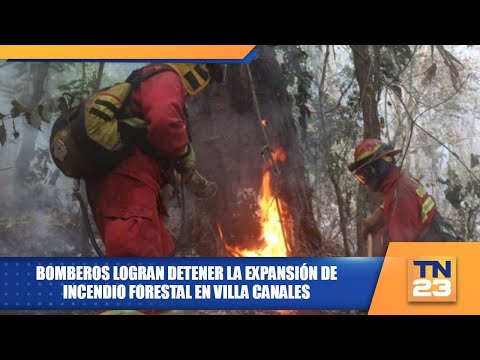 Bomberos logran detener la expansión de incendio forestal en Villa Canales