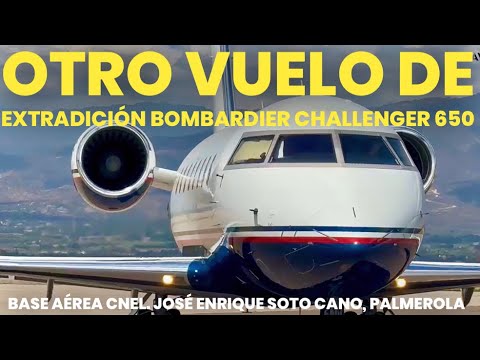 Bombardier Challenger 650 en la base Aérea Cnel. Enrique Soto Cano, Palmerola, Honduras. Extradición