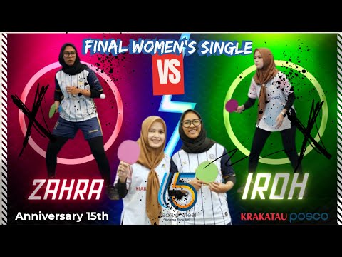 Women's final #tabletennis Anniversary 55th #krakatauposco #posco Iroh Vs AzZahra #tenismejacilegon