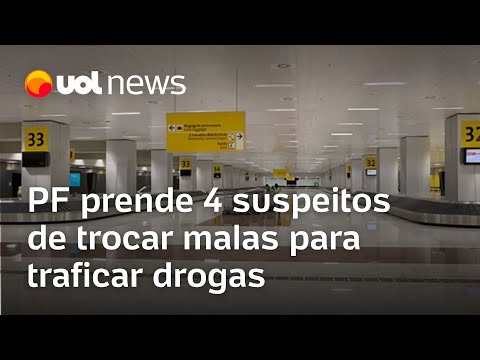 PF prende 4 suspeitos de trocar malas no aeroporto de Guarulhos (SP) para traficar drogas