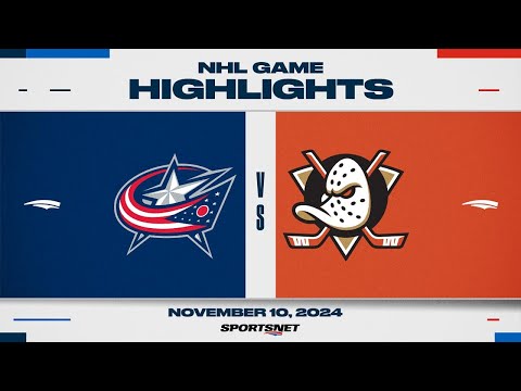 NHL Highlights | Blue Jackets vs. Ducks - November 10, 2024