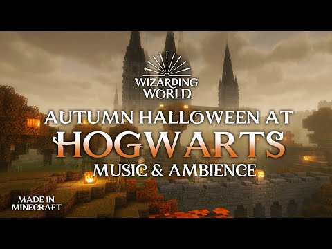 Autumn Halloween at Hogwarts 🎃🍂 | Minecraft Harry Potter Music & Ambience