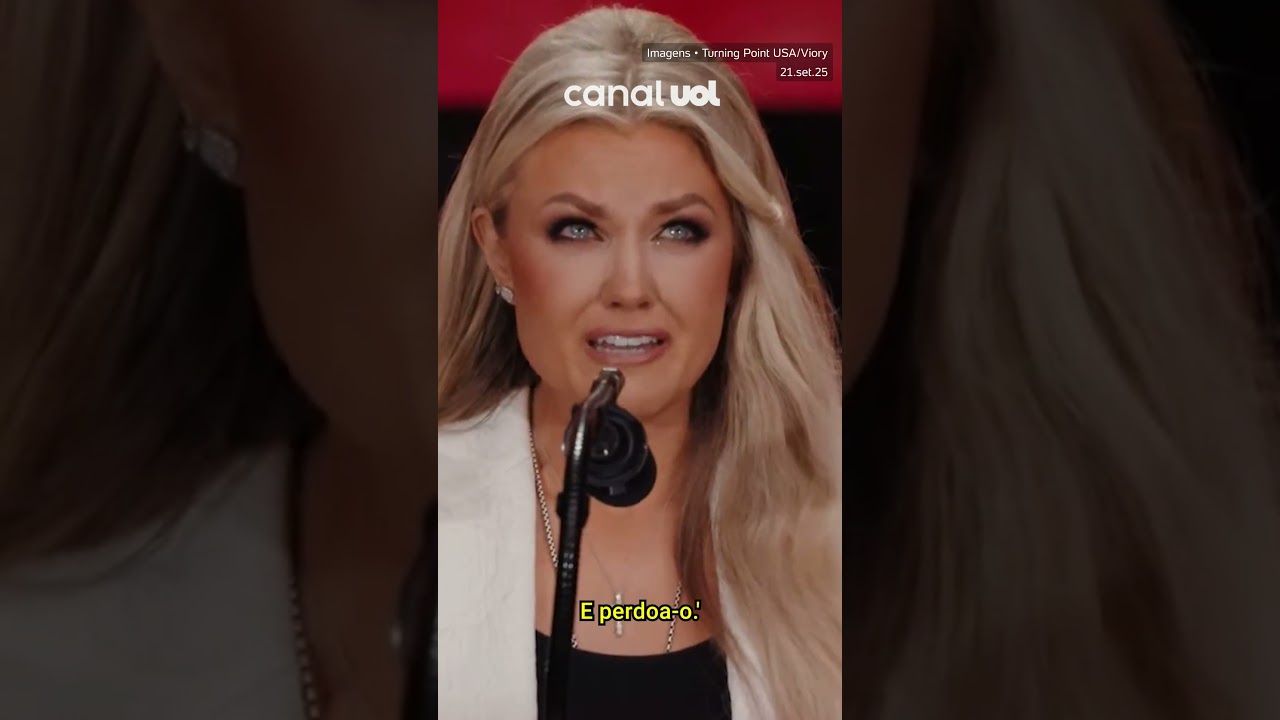 Erika Kirk viúva de Charlie Kirk diz perdoar assassino Tyler Robinson veja discurso nos EUA