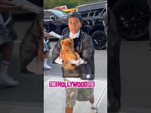 North West & Kim Kardashian Show Off Their New Puppy While Arriving At The Ritz Carlton Hotel In NY