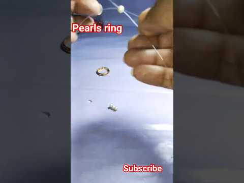 Making Pearl Ring 💍😄 #shorts#ring#pearlring#youtubeshorts#shortsfeed#beadedring#forgirls#diyjewelry
