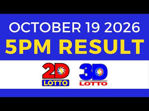 Lotto Result October 19 2026 5PM | Swertres EZ2 PCSO