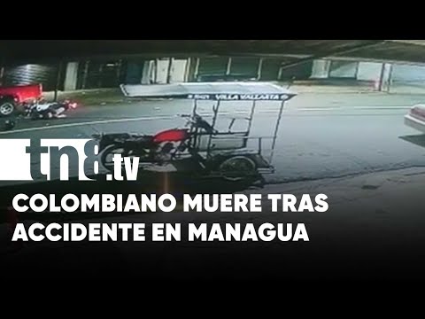 Colombiano se estrella con su moto y muere en un barrio de Managua (VIDEO) - Nicaragua