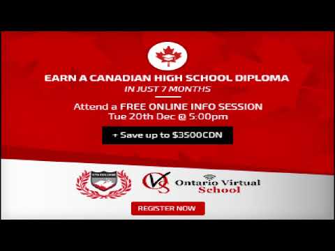 Earn a Canadian High School Diploma in just 7 months with CTS College, and Ontario Virtual School.