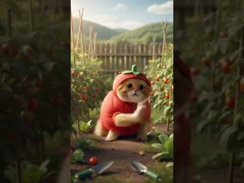 Kucing Lucu Memakai Kostum Tomat Joget Kupu-kupu #kucing #kupukupu #kucingjoget #tomato #fypシ #fy