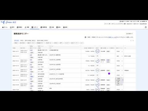 freee会計の購買進捗モニター