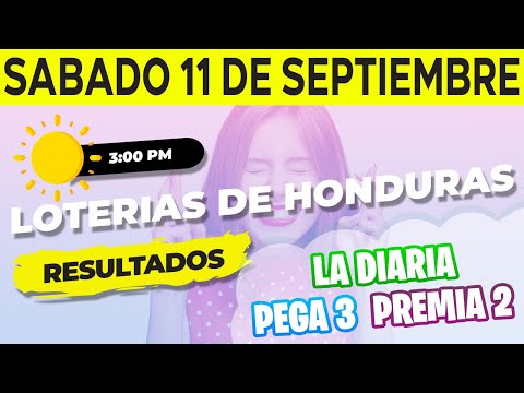 Sorteo 3PM Loto Honduras La Diaria Pega 3 Premia 2 Sábado 11 de Septiembre del 2021 | Ganador ?
