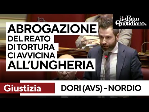 "L'abrogazione del reato di tortura ci avvicina all'Ungheria", Dori contro Nordio