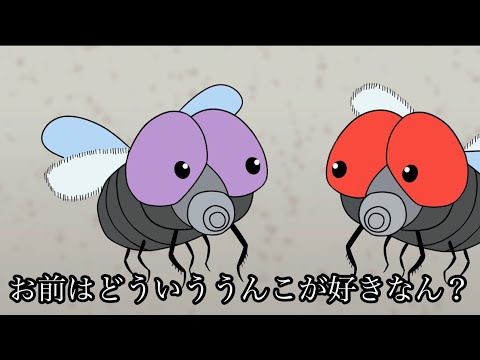 うんこ食べる事に命懸けのハエ