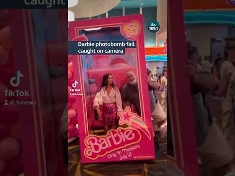 Barbie photobomb fail caught on camera #itvnews #barbie #entertainment